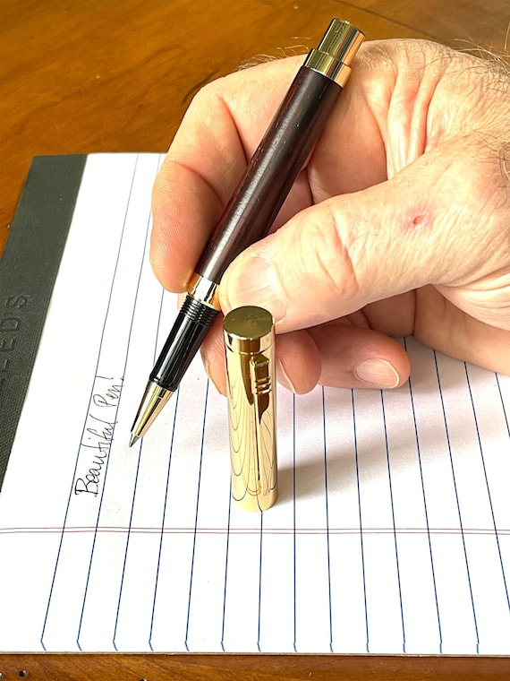 Rollerball Pen, Cocobolo Wood w/ 10K Gold Trim By ASHWoodshops inexpensive gifts, Brilliant Writers Gift! The Cosmopolitan