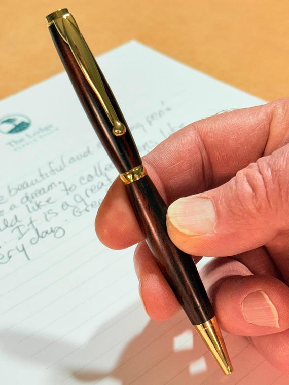 Slim Twist Ballpoint Pen - Cocobolo Wood -  Handcrafted By ASHWoodshops