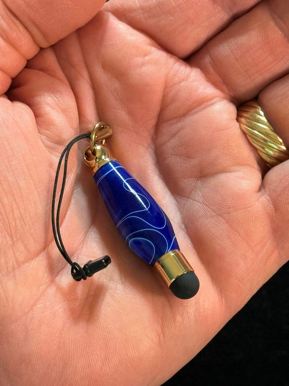 Mini Stylus Charm, Accessory made for iPhone or any touchscreen tech, Compact Convenient, Handcrafted by ASH Woodshops