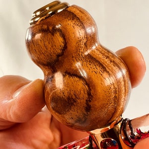 Handmade Bocote Wood Kaleidoscope: Artisan Oil Chamber with Glass Jewels