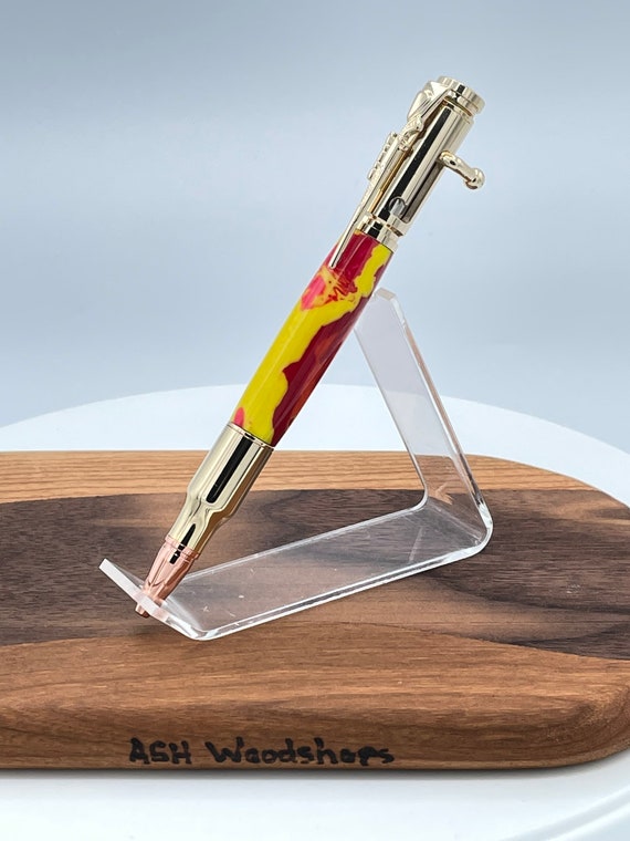 Bolt Action Bullet Pen - USA Made 30 Caliber Replica - Handcrafted By ASH Woodshops - Gift for Hunters, Vets, Target Shooting Enthusiasts