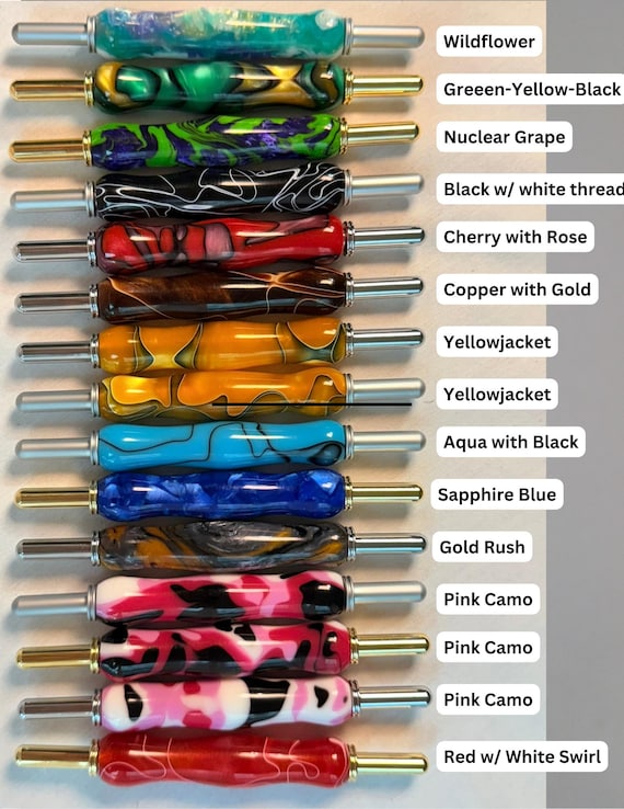 2-in-1 Seam Ripper and Stiletto blade, Ergonomic Design with Custom Color Inlace Acrylic Choices Handmade To Order by ASH Woodshops