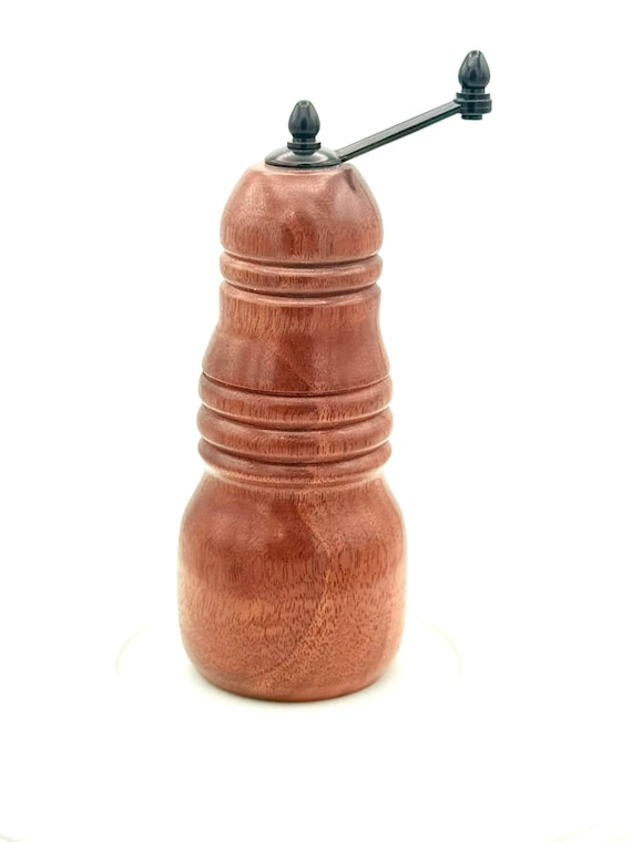 Handcrafted Claro Walnut Salt or Pepper Mill: Rustic Kitchen Decor