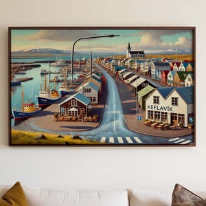 Keflavík Iceland Art Print: Scandinavian Travel Poster