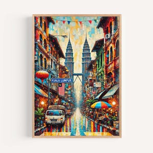 Kuala Lumpur Print - Malaysia Wall Art, Travel Poster, Modern Cityscape, Housewarming & Malaysia Gift, Stylish Home Decor