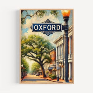 Mississippi Oxford Wand Kunst Druck - Reise Poster, USA Dekor, Einweihungsgeschenk, Amerikanische Reise & Zustand Kunst Dekoration