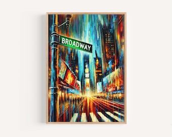 Kunstdruck der Broadway Street: Manhattan Reise Poster