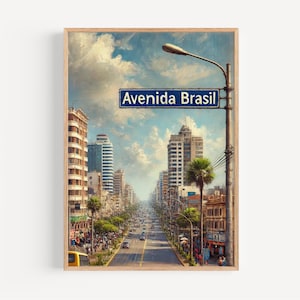 Peru Avenida Brasil Wall Art Print - Lima Travel Poster, Peru Decor, Housewarming Gift, South America Travel Art
