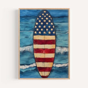 America Flag Surfboard - Etsy