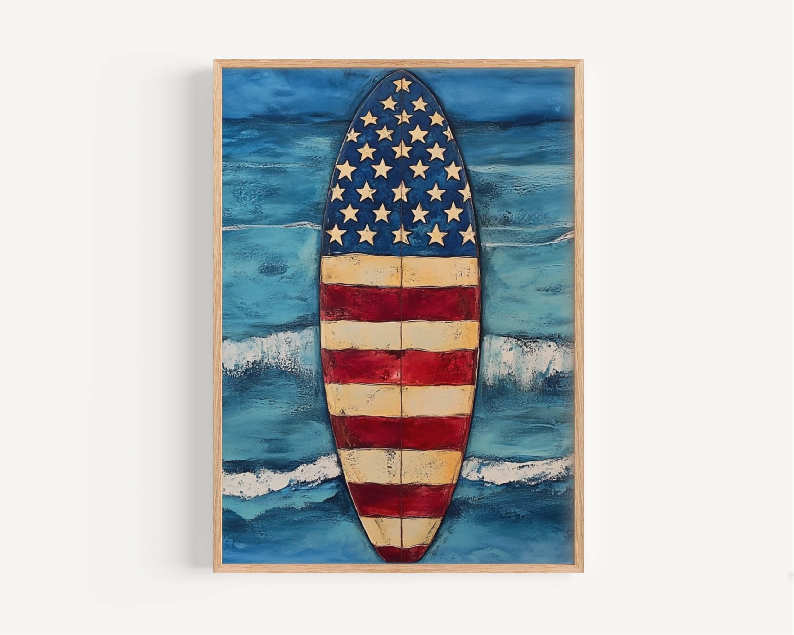 America Flag Surfboard - Etsy