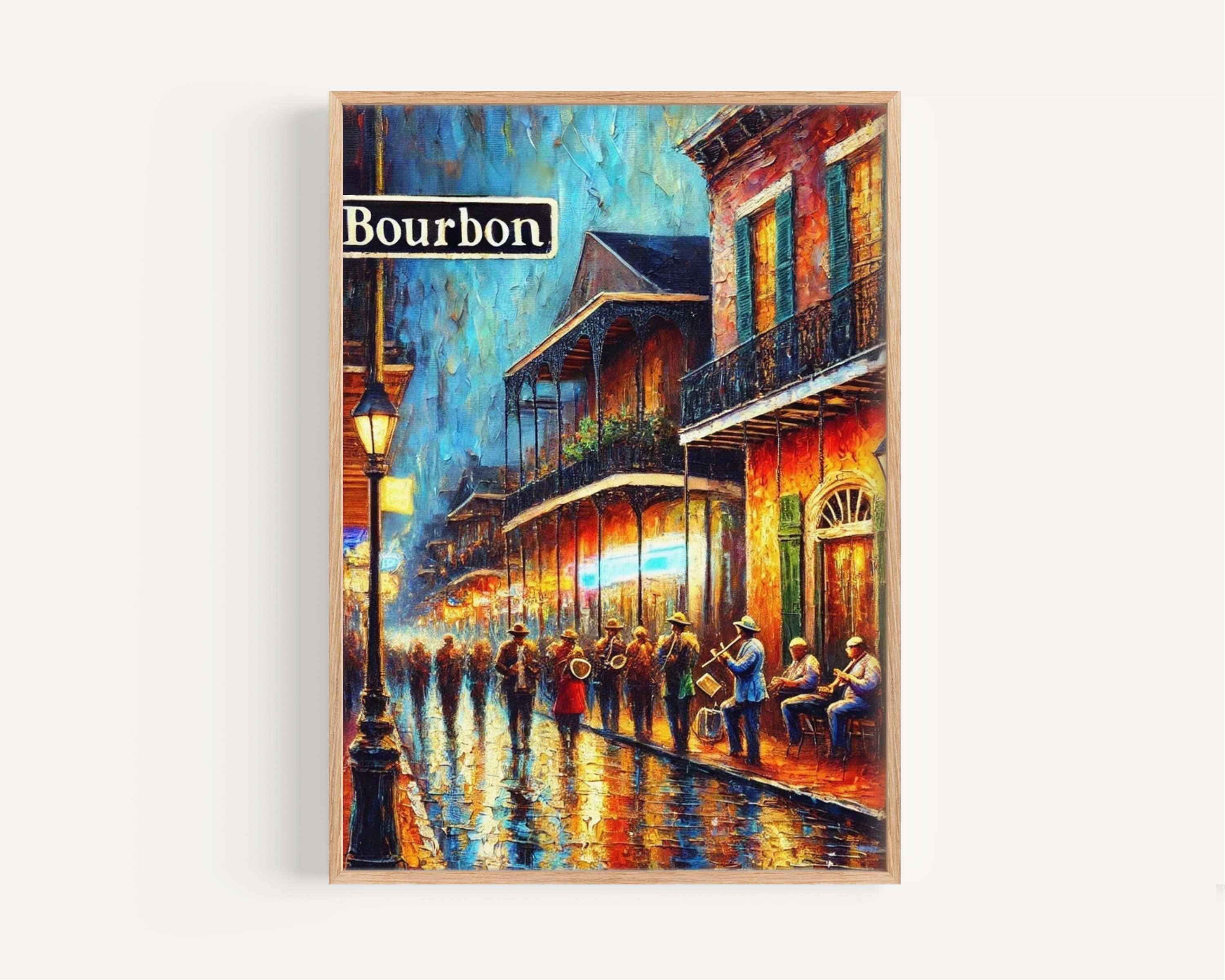 Bourbon Street Art Print: New Orleans Travel Poster - Etsy Denmark