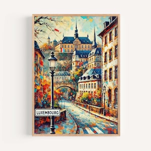 Luxembourg Art Print – Luxembourg City Wall Decor, Travel Poster, Housewarming Gift, Modern European Travel Wall Art