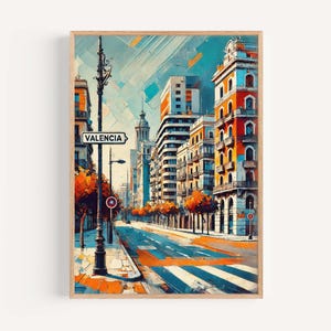Valencia Art Print - Spain City Travel Poster, European Wall Decor, Housewarming Gift, Modern Valencia Wall Art for Home & Office