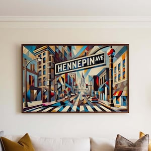 Hennepin Ave Print Minneapolis Wall Art, Minnesota Travel Poster, Unique Housewarming Gift, Hennepin Avenue Decor, Minnesota Art Print