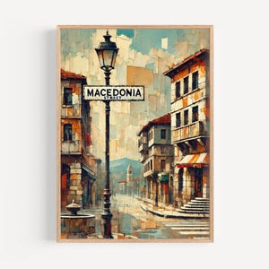Macedonia Street Wall Art, Skopje Print, North Macedonia Travel Poster, Cityscape Decor, European Vacation Artwork, Gift for Travelers