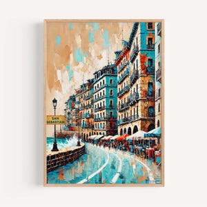 San Sebastián Print - San Sebastian Wall Art Travel Poster Spain City Gift Housewarming Spain Art Decor