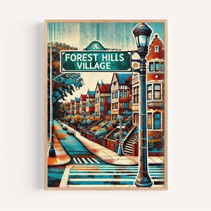 Forest Hills Village Art Print: Queens New York Travel Poster