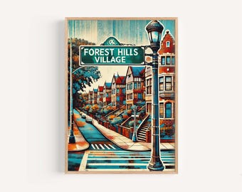 Photo Print 1940s Forest Hills Inn, Queens Street Scene, Historic