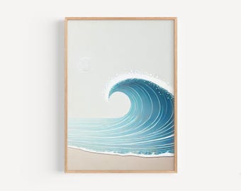 Ocean Wave Art Print: Coastal Beach Home Decor