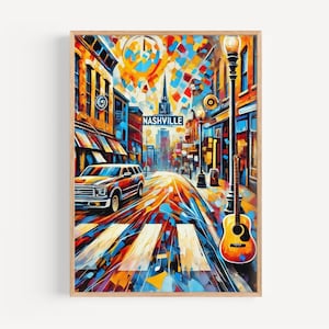 Tennessee Nashville Wall Art Print - Travel Poster & Housewarming Gift, USA Souvenir, Tennessee Home Decor