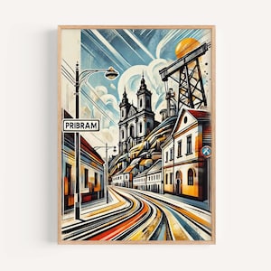 Pribram Art Print: Czech Republic City Wall Art Travel Poster Housewarming Gift Home Decor