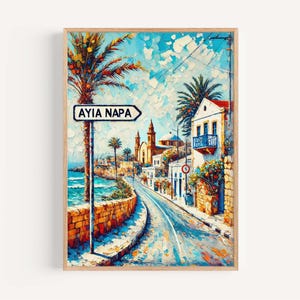 Ayia Napa Art - Cyprus Travel Print & Wall Art, Europe City Poster, Housewarming Gift, Coastal Home Decor, Ayia Napa Wall Print