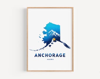 Anchorage Alaska Art Print: moderne reisposter