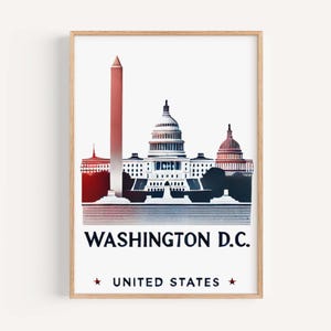 Washington D.C. Wand Kunst Druck, USA Reise Dekor, USA Karte Poster, Washington Geschenk, Housewarming & College Studentenwohnheim Kunstwerk