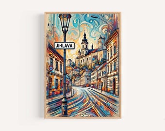 Jihlava Czech Republic Art Print: Vibrant Travel Poster