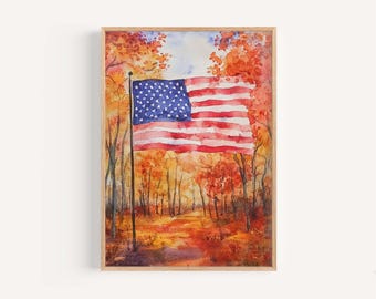 American Flag Art Print: Patriotic USA Home Decor
