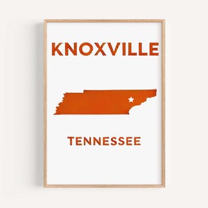 Knoxville Print Tennessee Wall Art Travel Decor College Gift Housewarming TN Art Home Decoration
