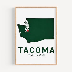 Tacoma kunst aan de muur, Tacoma print, Washington Art, WA cadeau, reizen print, decor van het huis, housewarming cadeau, College Wall Art