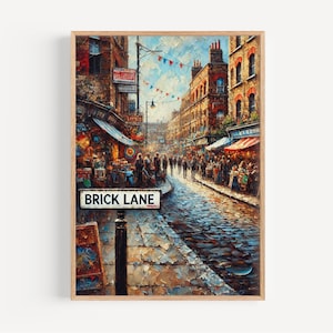 Brick Lane Wall Art London Print | UK Street Culture Travel Poster | Cityscape Gift | Personalized European Decor