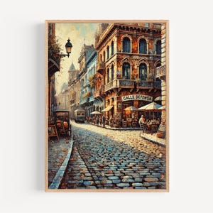 Argentina Art, Calle Defensa Wall Art, Buenos Aires Print, Travel Souvenir, City Decor, Historic Streets, Vibrant Market Scene