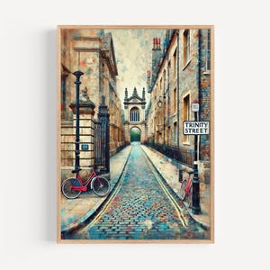 Wall Art Trinity St Print Cambridge UK Travel Poster, Modern Street Art, Unique UK Wall Decor, Housewarming Gift, Travel Wall Art