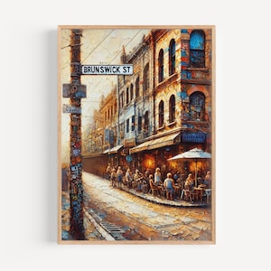 Melbourne Brunswick St Wall Art Print – Australian Travel Poster, Melbourne Street Decor, Housewarming Gift, Unique City Landscape Artwork