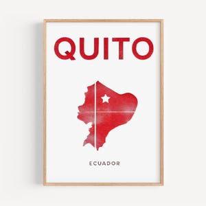 Ecuador Quito Wall Art Print – Travel Home Decor, Ecuador Gift, College Dorm Artwork, Housewarming & Unique Ecuadorian Travel Poster