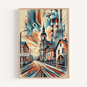 Kladno Art Print - Czech Republic City Wall Art, Travel Poster, Kladno Gift & Housewarming Decor
