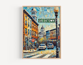 Baltimore Greektown Art Print – Travel Poster, Housewarming Gift