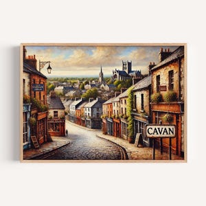 Cavan Art Wall Print - Ierland reisposter, decor stadsplattegrond, housewarmingcadeau, Europees kunstwerk, Cavan Ireland Home Decor