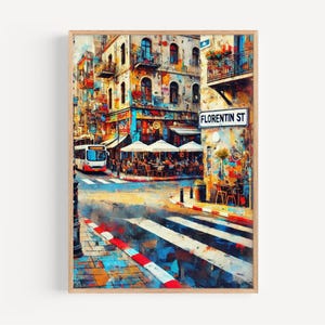 Florentin St Wall Art, Florentin Street Print, Tel Aviv Art, Tel Aviv Gift, Travel Print, Travel Poster, Housewarming Gift, Israel Artwork