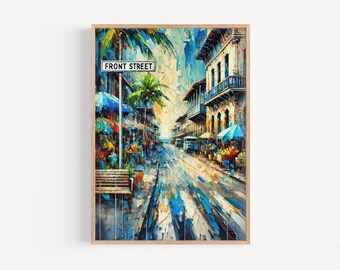 Front Street Panama Print: Vibrant Colón Street Sign Art