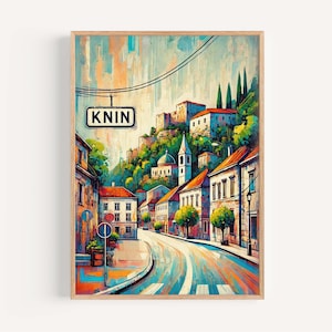 Knin Croatia Art Print: Vibrant Cityscape Travel Poster