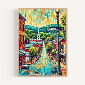 Art Abingdon Wall Art Print - Virginia Travel Poster, USA Decor, Housewarming Gift, Virginia Gift, Travel Art for Home