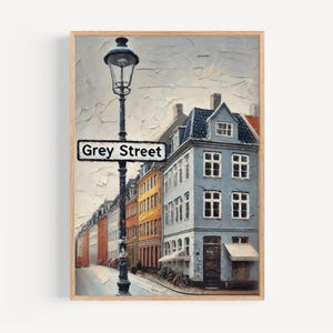 Newcastle Grey Street Print – UK Cityscape Travel Poster image 1
