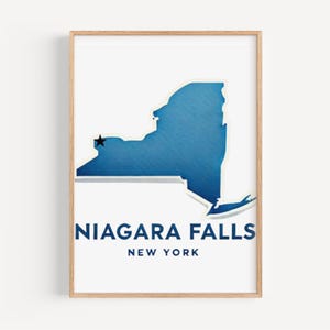 Art mural des chutes du Niagara, impression des chutes du Niagara, art de New York, cadeau NY, impression de voyage, décoration d'intérieur, cadeau de pendaison de crémaillère, art mural collège