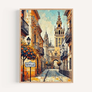 Seville Spain Art Print: Vibrant City Travel Poster