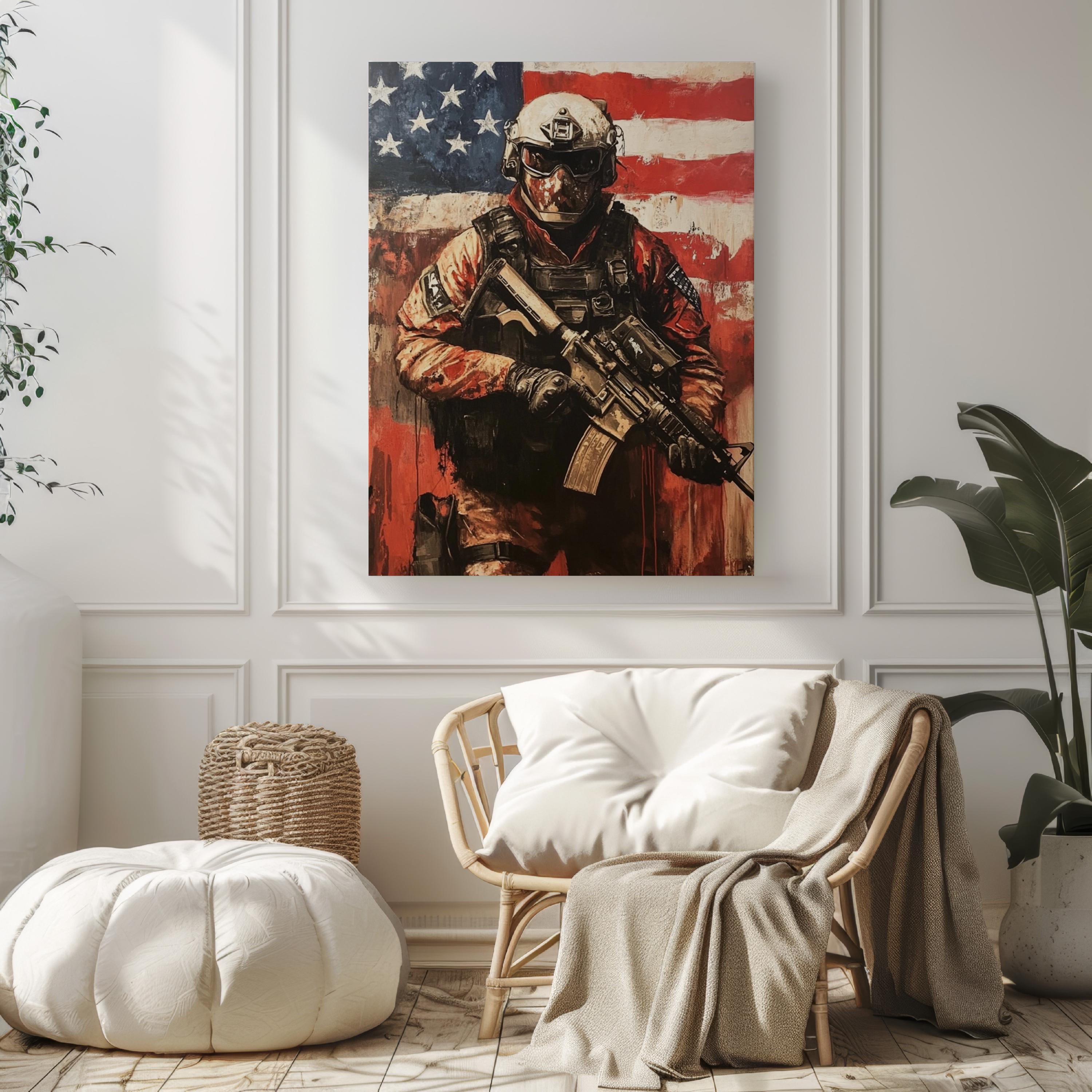 American Army Abstract USA Wall Art Patriotic United States Poster