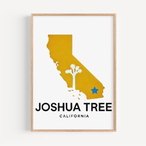 Art mural Joshua Tree, impression Joshua Tree, art californien, cadeau CA, impression voyage, décoration d'intérieur, cadeau de pendaison de crémaillère, art mural collège