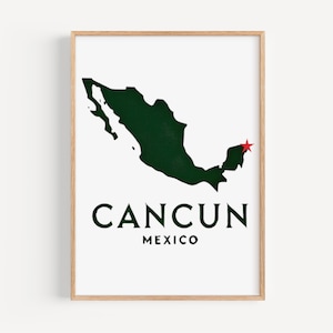 Cancun Wall Art Print - tropisch reisdecor, strand housewarming cadeau, kunstwerk college slaapzaal, levendige Cancun woondecoratie